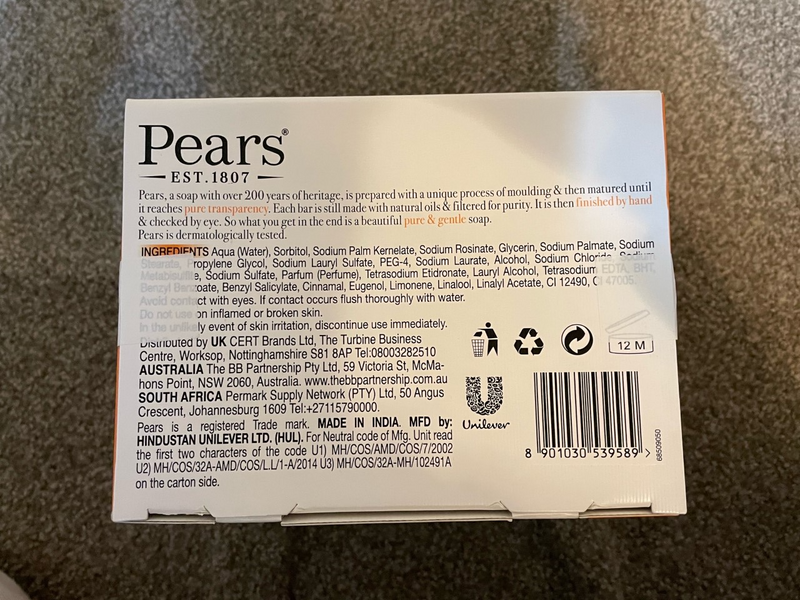 Pears Amber Transparent Soap Bar 20