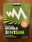 The Warehouse Mobile Sim Card with $25 Combo