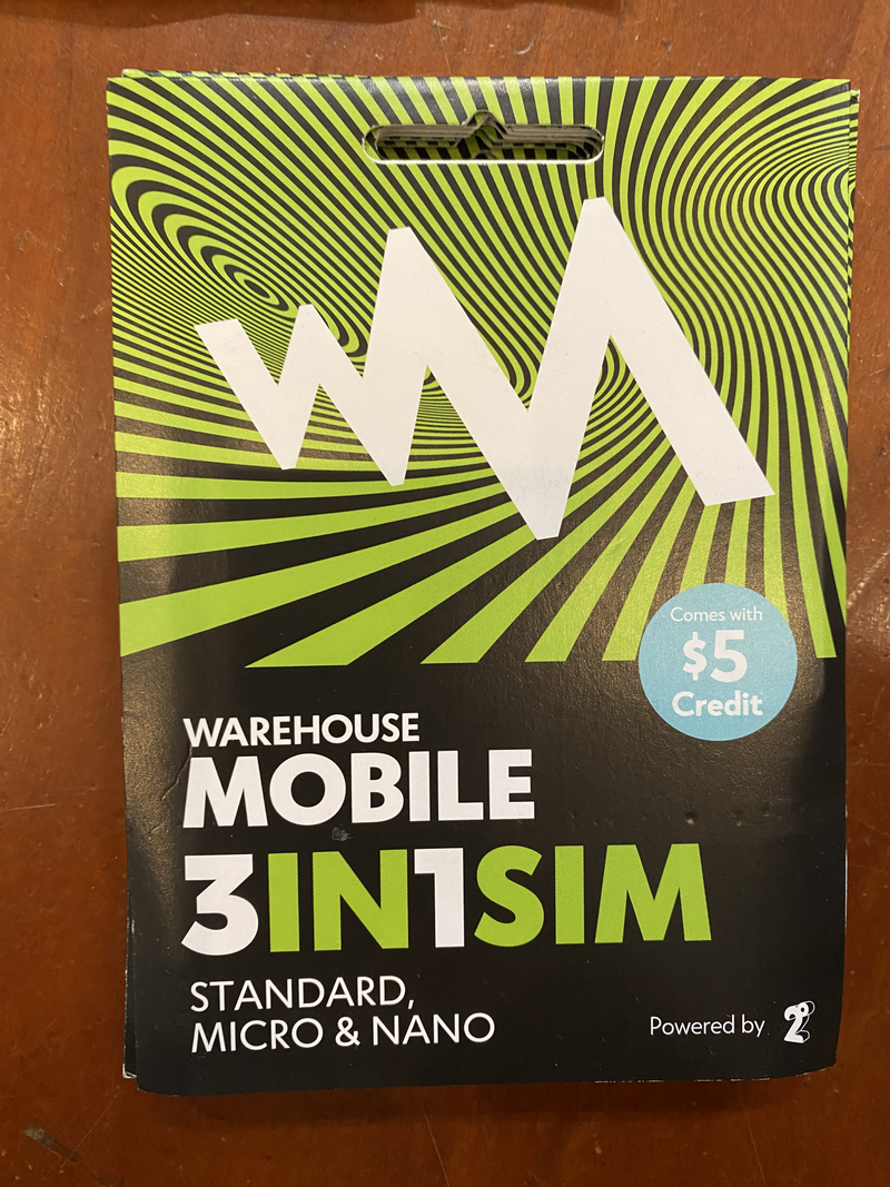 Warehouse Mobile Sim $100.00 Credits Preloaded (Activated Sim with No Pin)