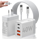 Aerostralia 4-Port USB Type C 40W QC3.0 Fast Charger With Cable