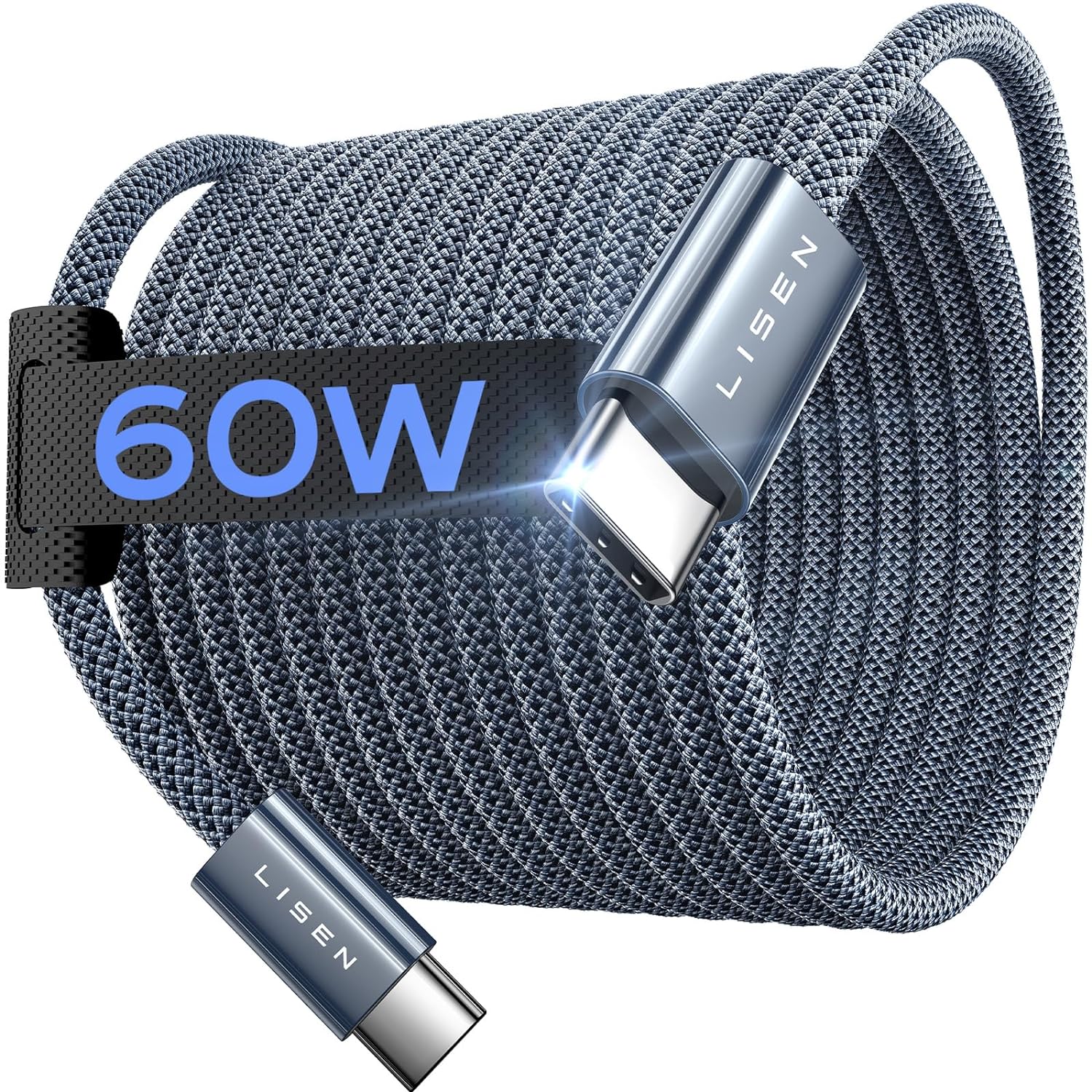 LISEN 60W USB C to USB C Cable 1M