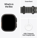 Apple Watch Ultra 4 Cellular 49mm Black Titanium Case with Translucent Black Ocean Band