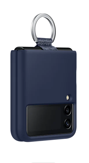 Samsung Galaxy Z Flip 3 5G Silicone Cover with Ring - Navy Genuine