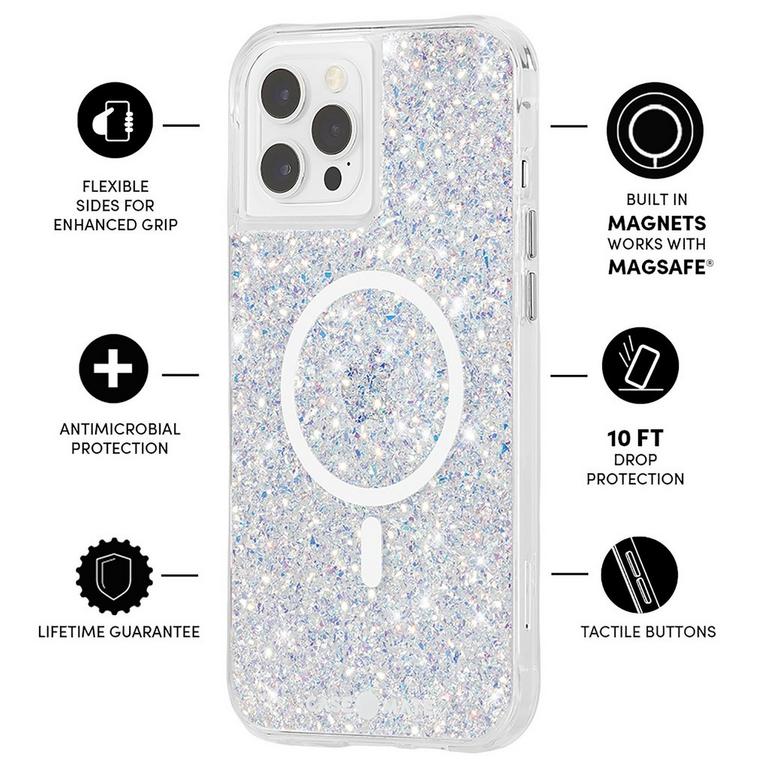Casemate Apple iPhone 12 Pro Max Twinkle Series with Micropel White