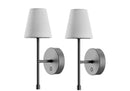 Globe LED Wall Sconce Wireless Light 2 Pack Black Finish