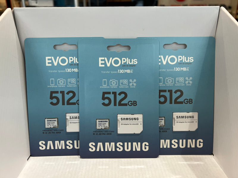 Samsung EVO PLUS 512GB Micro SDXC with Adapter 130MB/s Read
