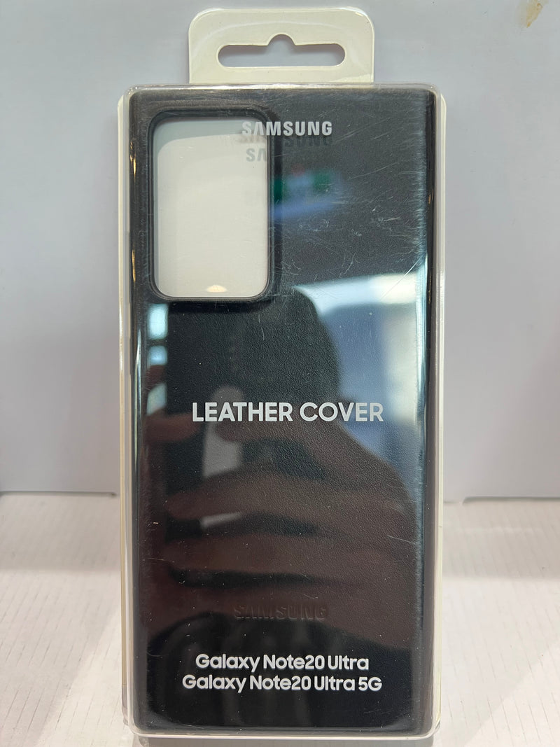 Samsung Galaxy Note 20 Ultra / Note 20 Ultra 5G Leather Cover - Black Genuine + Free Screen Protector