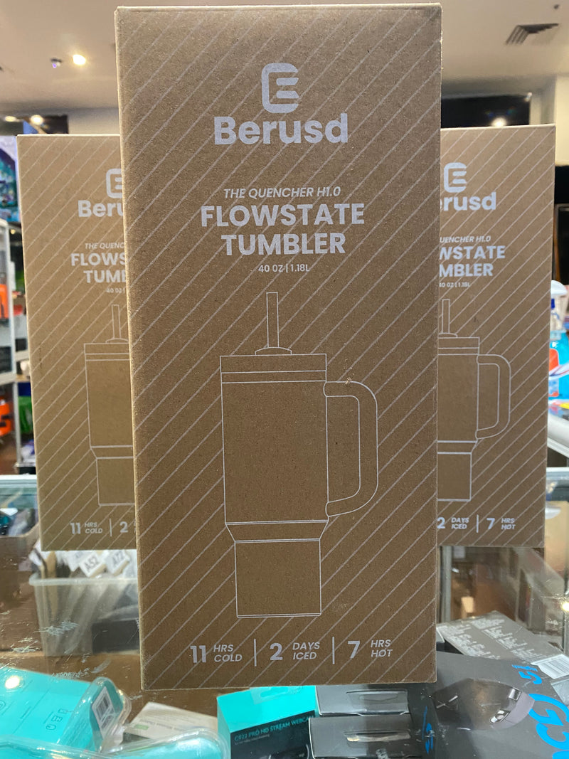 Berusd 1.2L Insulated Tumbler with Handle and Straw Lid CREAM