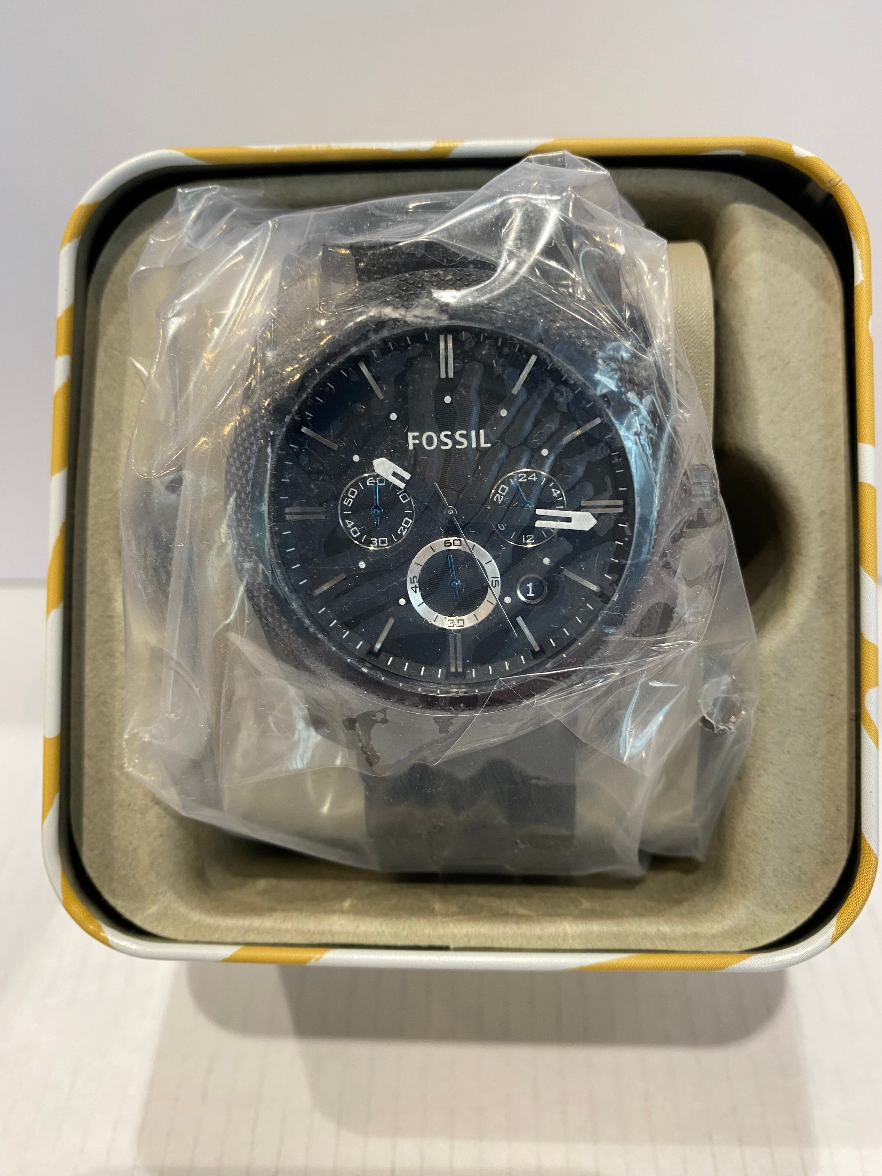 Fossil Machine Chronograph Black Silicone Watch FS4487
