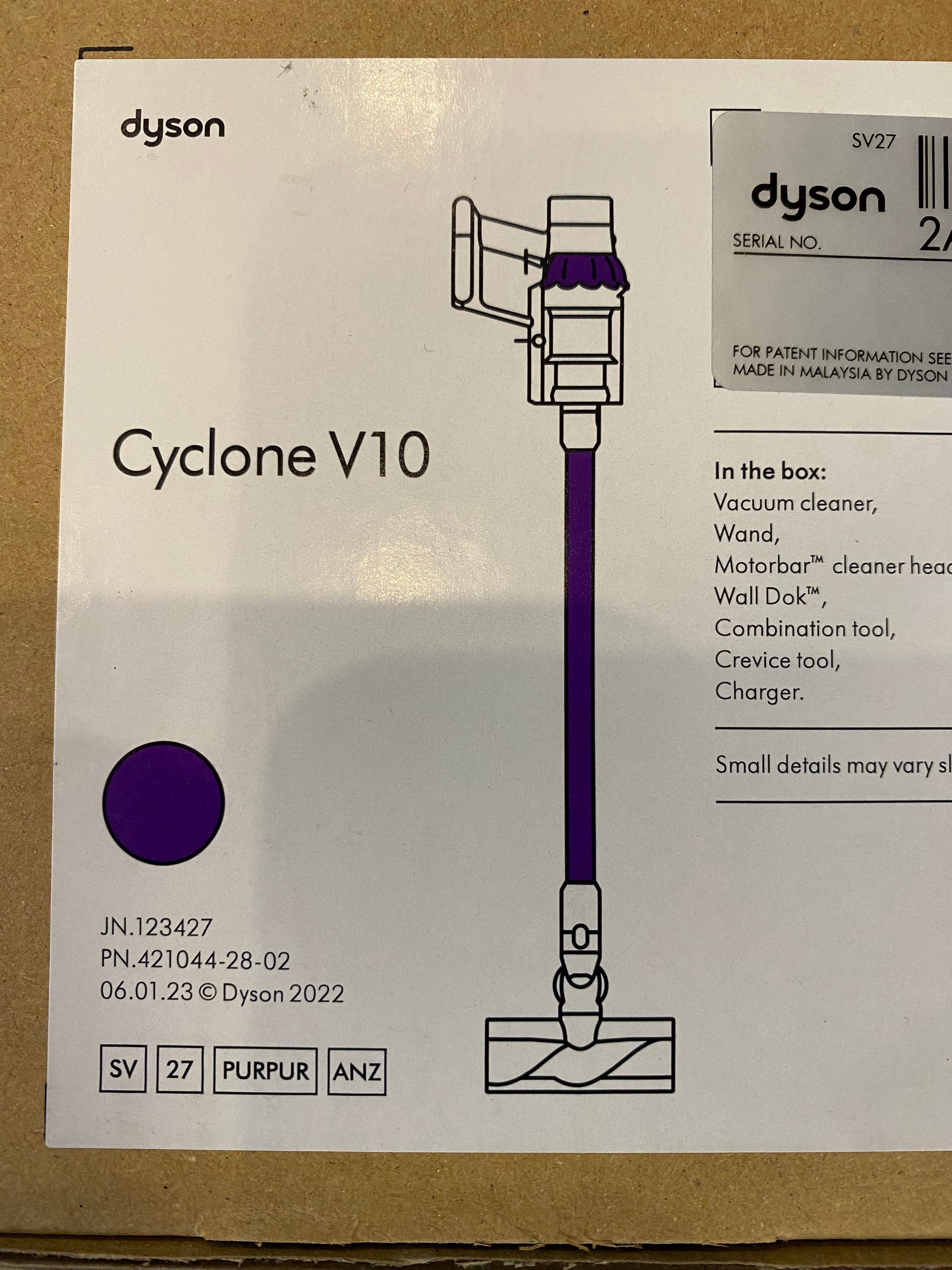 Dyson Cyclone V10 Handstick Vacuum Purple