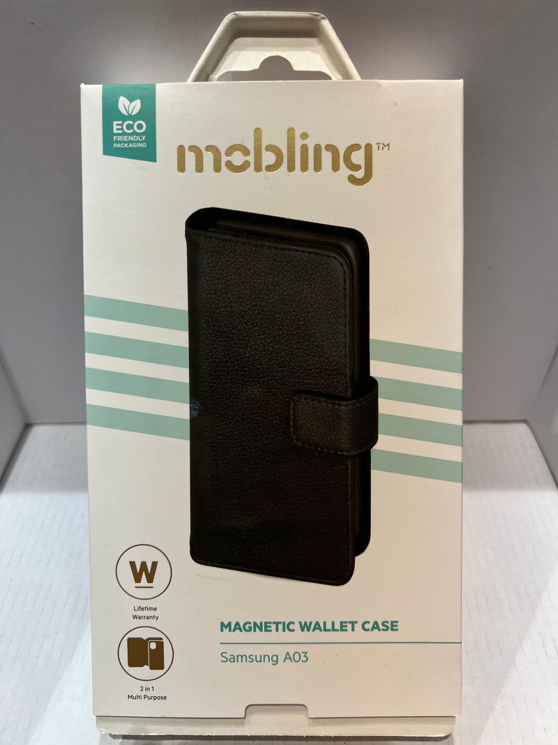 Samsung A03 Mobling 2 in 1 Black Wallet Case