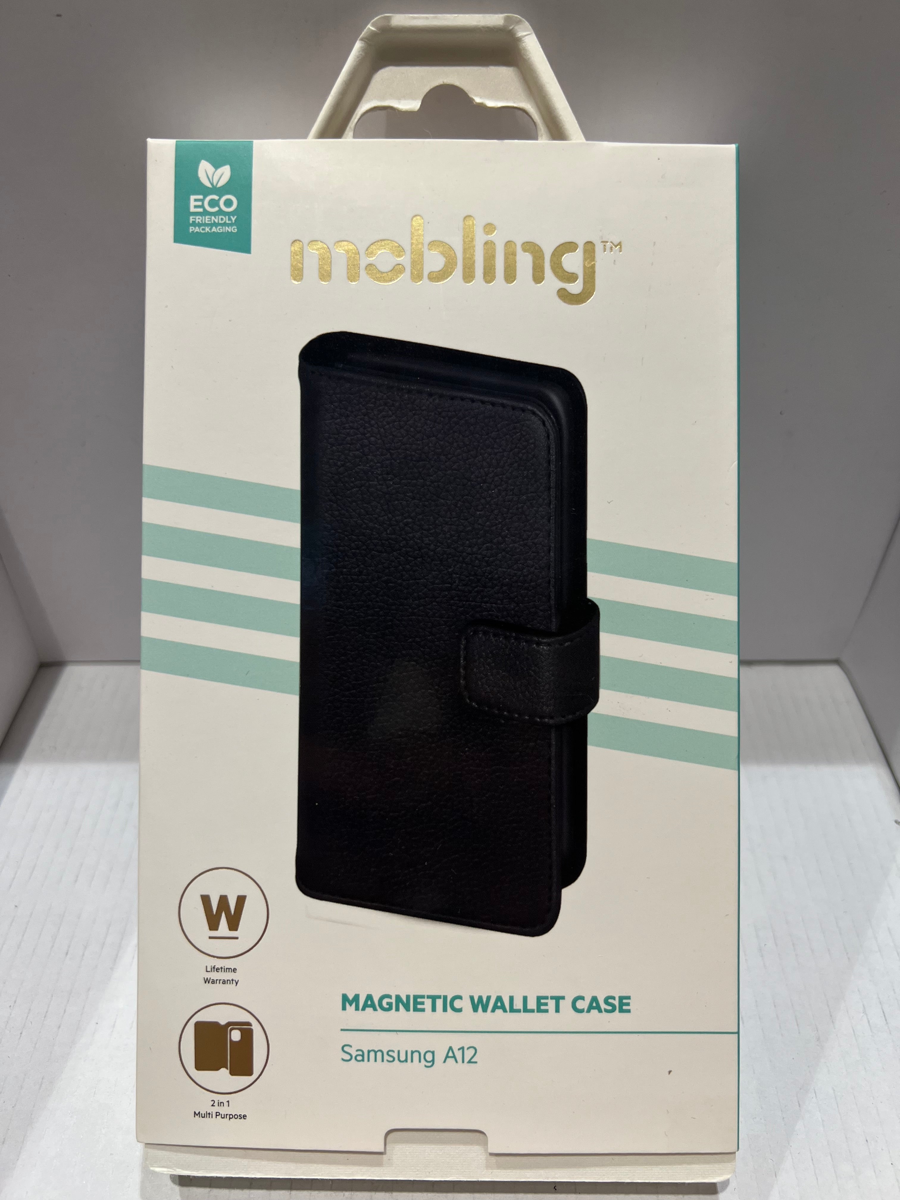 Samsung A12 Mobling 2 in 1 Black Wallet Case