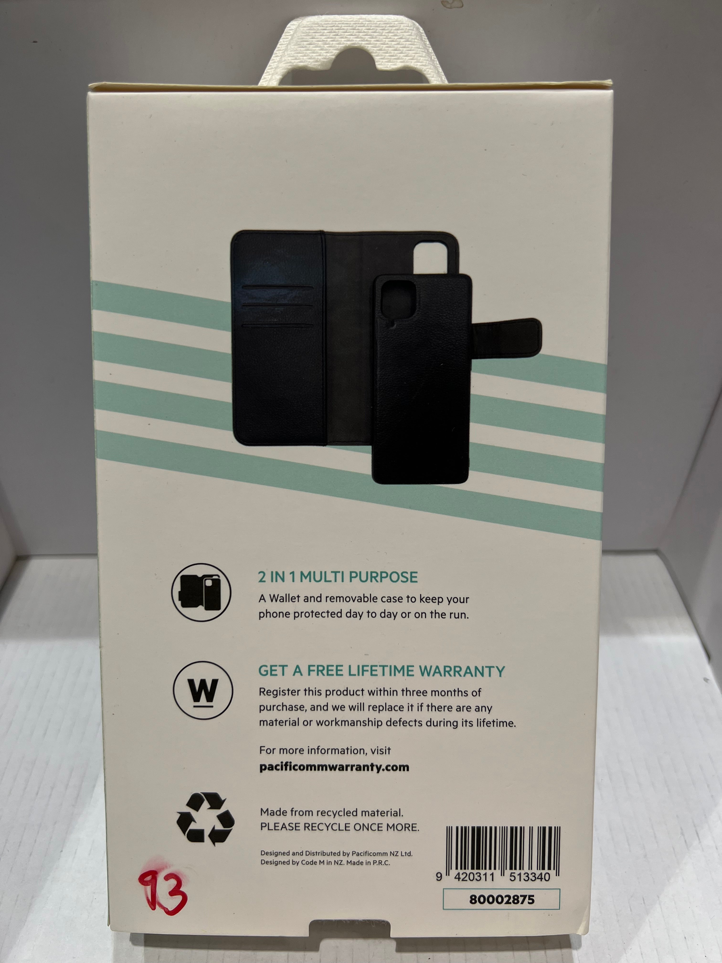 Samsung A12 Mobling 2 in 1 Black Wallet Case