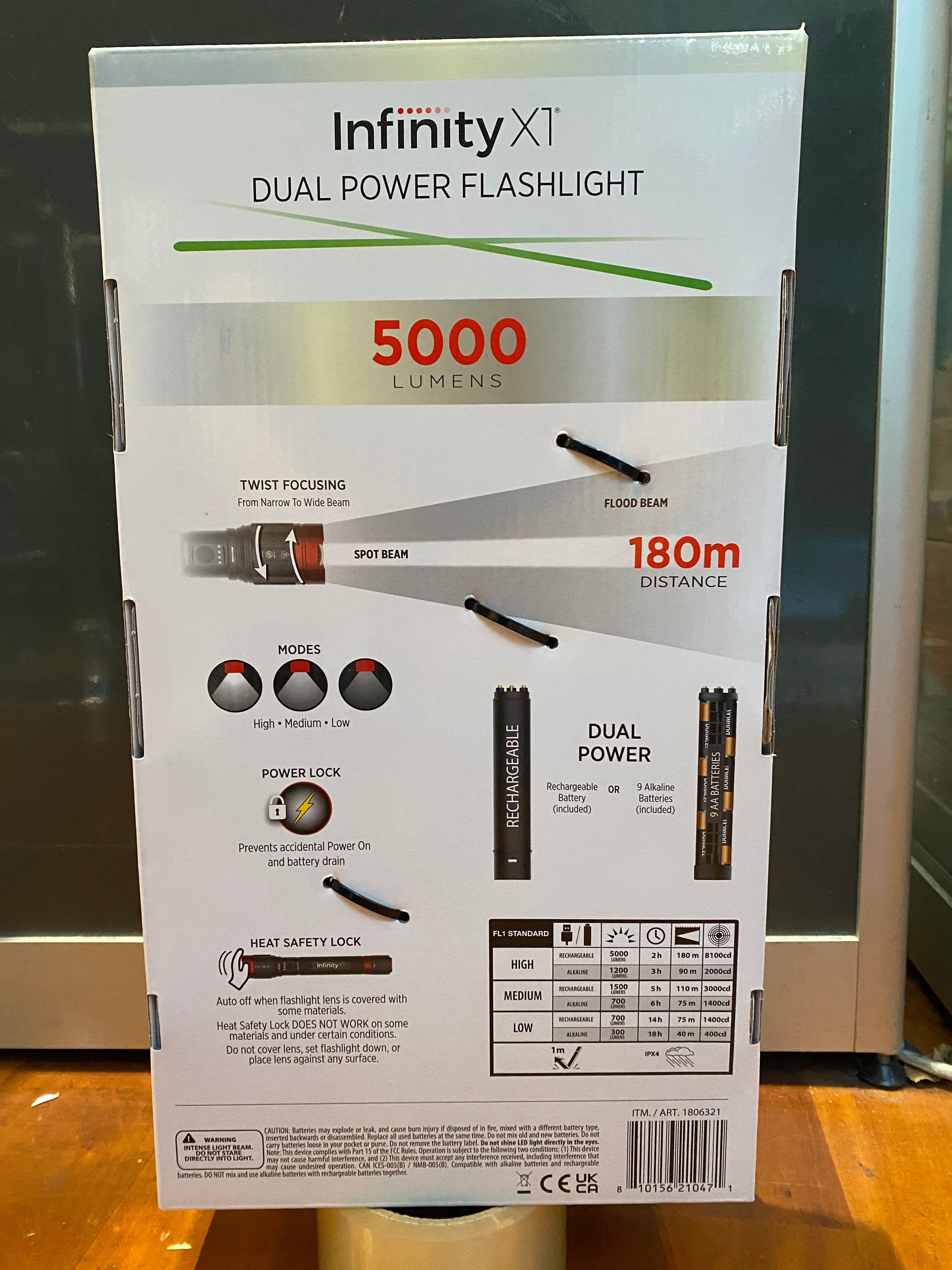 Infinity X1 Dual Power Rechargeable Flashlight 5000 Lumens