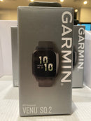 Garmin Venu SQ 2 Slate Aluminum Bezel with Shadow Gray Case and Silicone Band