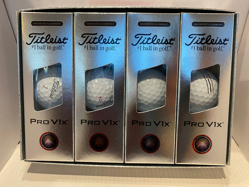 Titleist 2025 Pro V1x Enhanced Alignment White (12-ball pack)