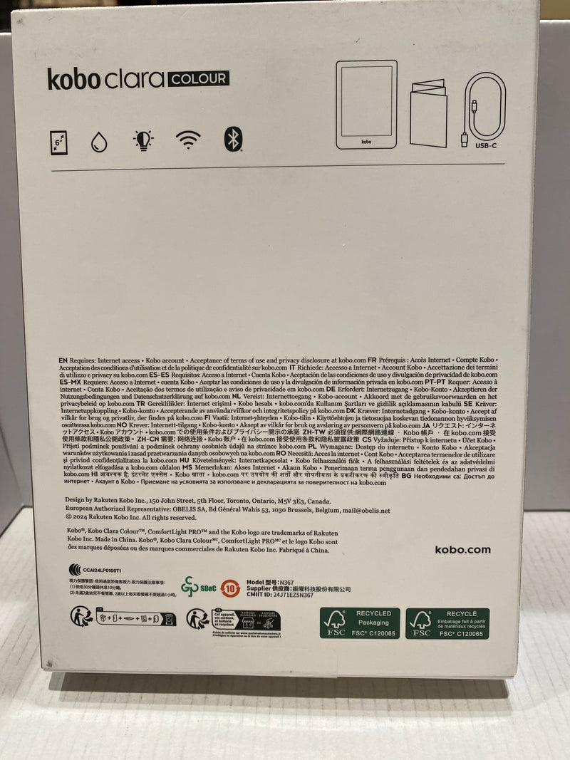 Kobo Clara Colour 6" E Ink Colour Display E-Reader