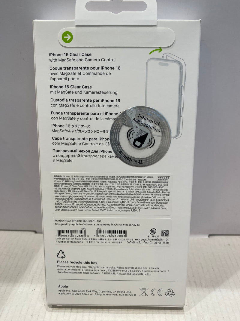 Apple iPhone 16 Clear Case with MagSafe Genuine