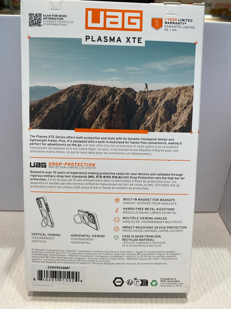 UAG Plasma XTE MagSafe Case for iPhone 16 Pro Black/Orange