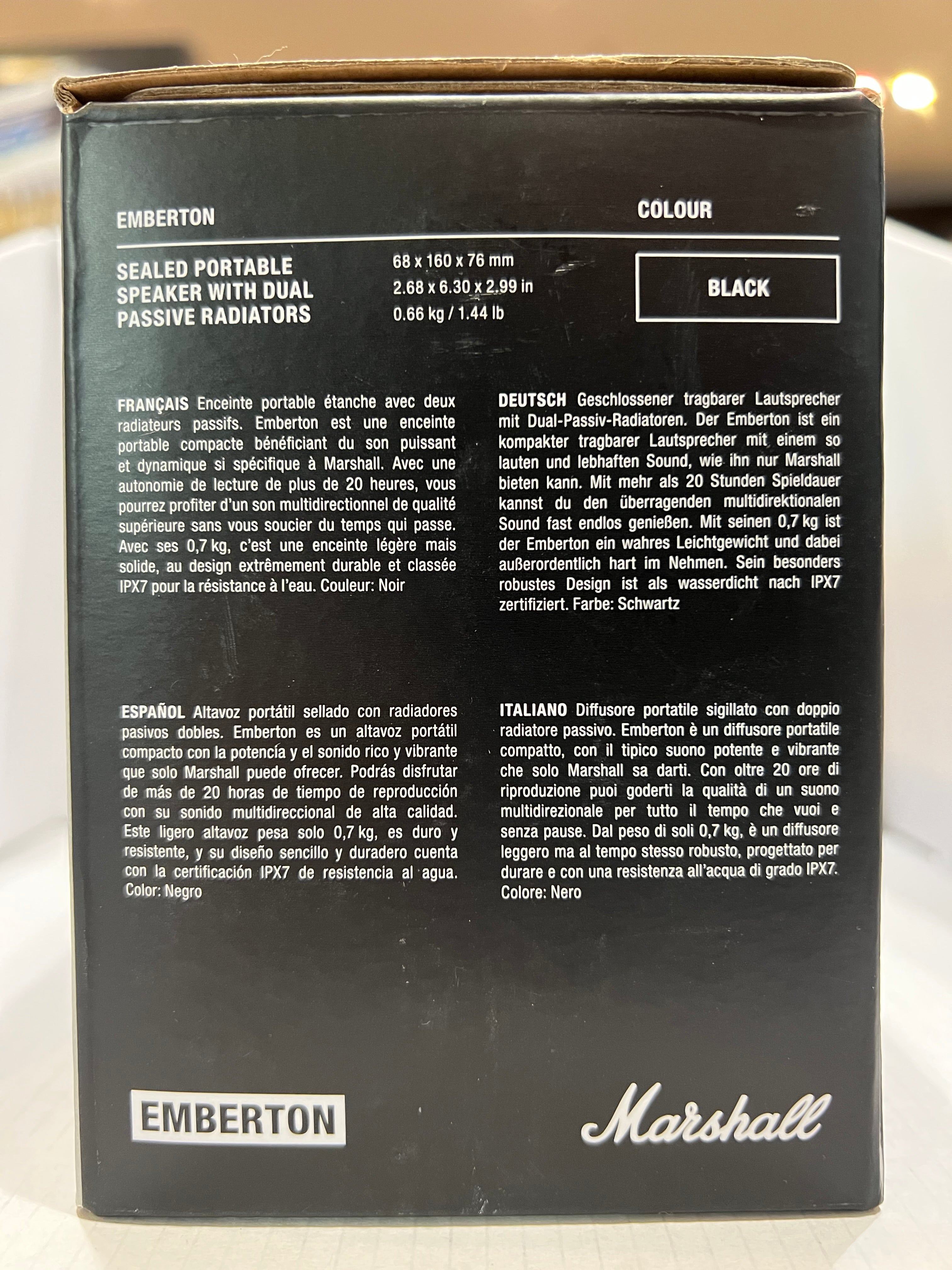 Marshall Emberton Portable Bluetooth Speaker