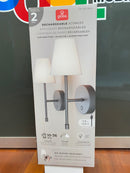 Globe LED Wall Sconce Wireless Light 2 Pack Black Finish
