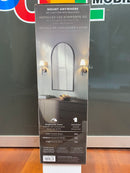 Globe LED Wall Sconce Wireless Light 2 Pack Black Finish