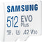 Samsung EVO PLUS 512GB Micro SDXC with Adapter 130MB/s Read