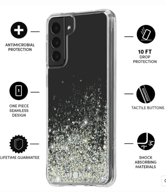 Casemate Samsung Galaxy S21 5G Twinkle Ombre w/Micropel case Yellowing X3