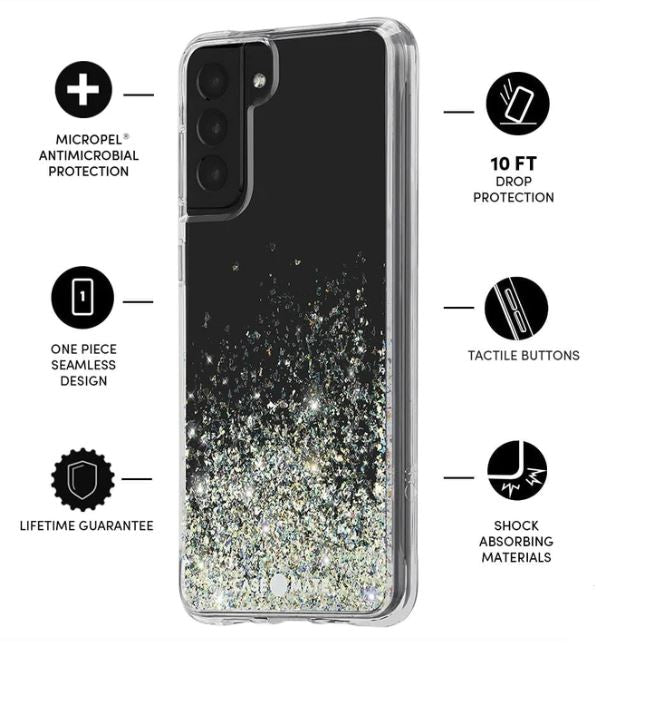 Casemate Samsung Galaxy S21+ 5G Twinkle Ombre Stardust w/Micropel case + Free Screen Protector