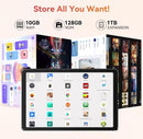 Jeazans 10.1" Android Tablet 10GB 128GB Wifi Version