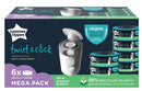 Tommee Tippee Twist and Click Advanced Nappy Bin Refill Cassettes 6Pack