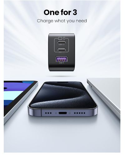 UGREEN  65W 3 Ports(2X USB C+1X USB A) GaN II Fast Charger