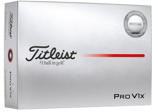 Titleist 2025 Pro V1x Enhanced Alignment White (12-ball pack)