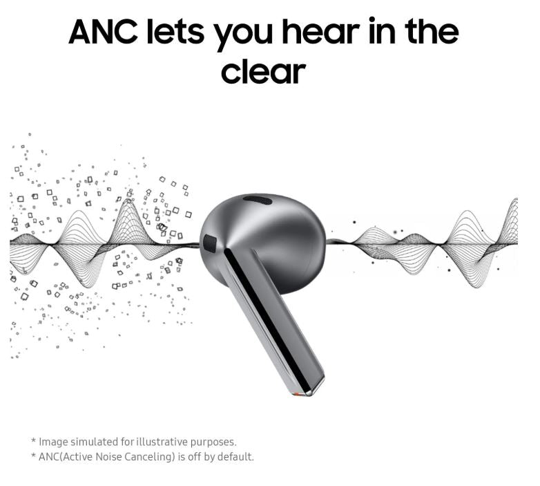 Samsung Galaxy Buds3 Silver Active Noise Cancelling Earbuds