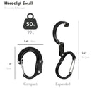 GEAR AID HEROCLIP Carabiner Clip and Hook Black + Red