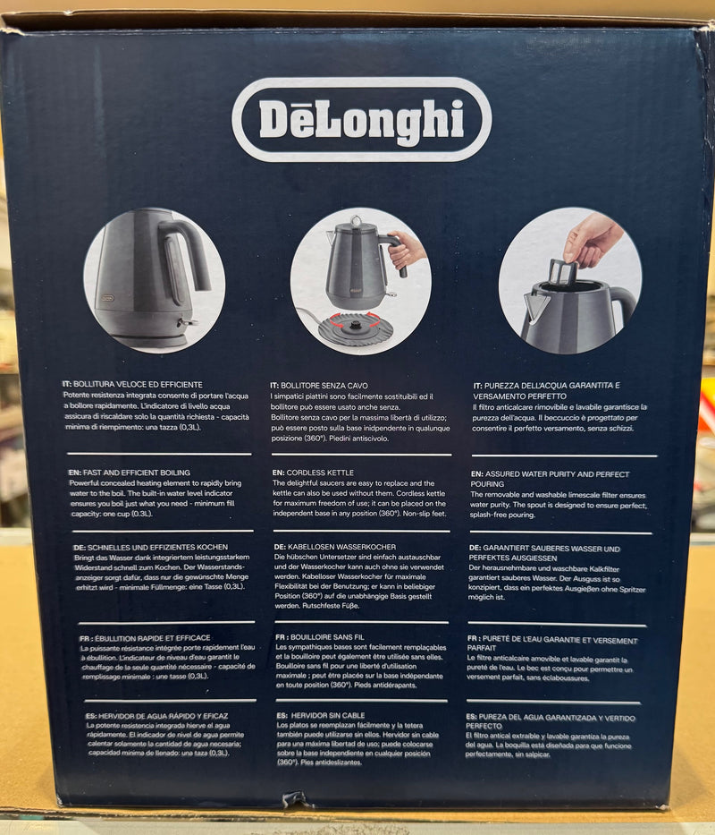 Delonghi Eclettica Kettle Graceful Grey 1.7L