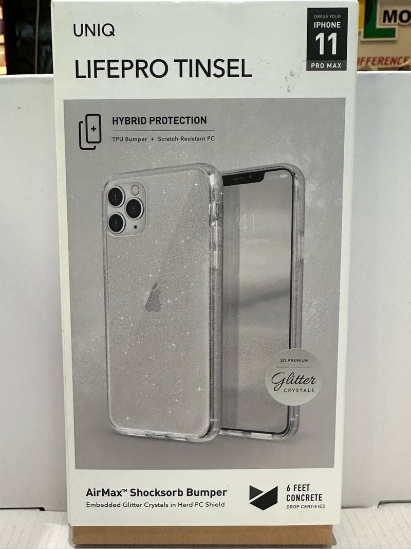 Uniq Apple iPhone 11 Pro Max Lifepro Tinsel Case - Lucent + Free Screen Protector
