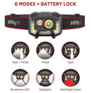 Infinity X1 1000L Dual Power Rechargeable Headlamp 3 Pack