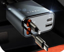 Lisen 69w Car Charger with 2.6ft Retractable Cables