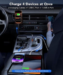Lisen 69w Car Charger with 2.6ft Retractable Cables