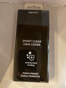 Samsung Galaxy Note 20 Smart Clear View Cover Black Genuine + Free Screen Protector