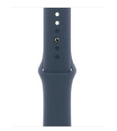 Apple Watch Series 9 GPS + Cellular, 41mm Silver Aluminium Case with M/L Storm Blue Sport Band
