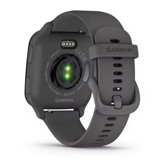 Garmin Venu SQ 2 Slate Aluminum Bezel with Shadow Gray Case and Silicone Band