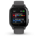 Garmin Venu SQ 2 Slate Aluminum Bezel with Shadow Gray Case and Silicone Band