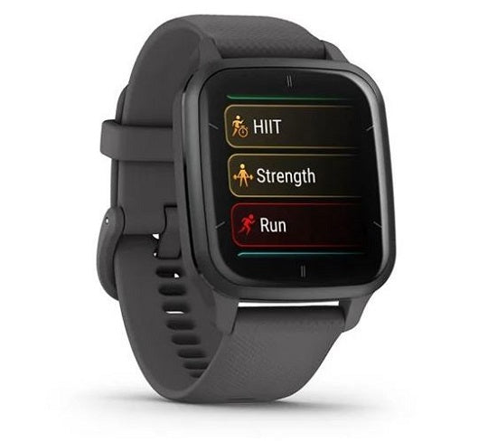 Garmin Venu SQ 2 Slate Aluminum Bezel with Shadow Gray Case and Silicone Band