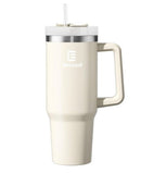 Berusd 1.2L Insulated Tumbler with Handle and Straw Lid CREAM