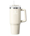 Berusd 1.2L Insulated Tumbler with Handle and Straw Lid CREAM