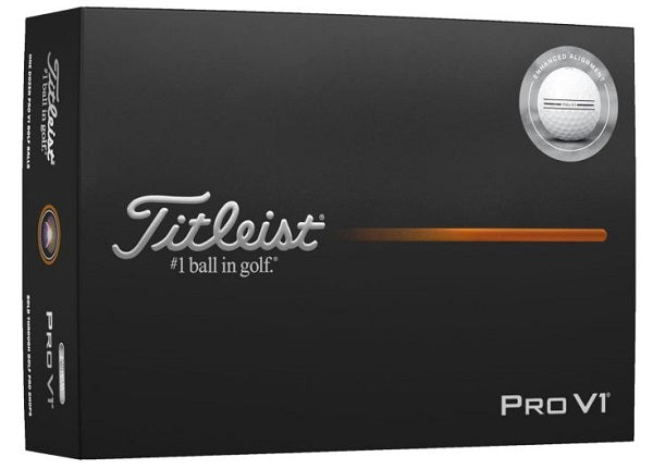 Titleist 2025 Pro V1 Enhanced Alignment White (12-ball pack)