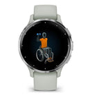 Garmin Venu 3S Silver Stainless Steel Bezel with Sage Gray / Silicone Band 41mm