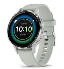 Garmin Venu 3S Silver Stainless Steel Bezel with Sage Gray / Silicone Band 41mm